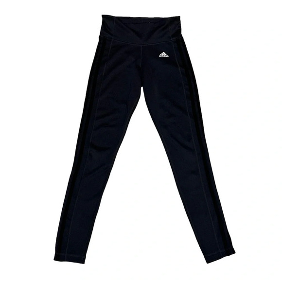 ADIDAS Women's Black on Charcoal 3 Stripe Active  Tights Leggings SIZE: XS - Picture 5 of 7